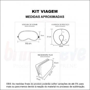 Kit Viagem Almofada Pescoço + Máscara + Necessaire 3