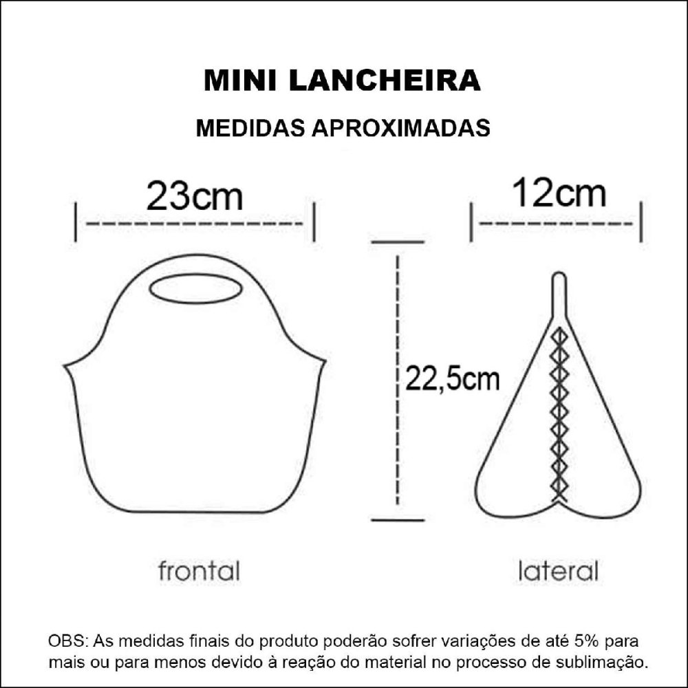 Mini Lancheira em Neoprene Personalizada