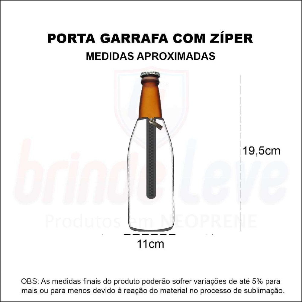 Porta Garrafa 600ml com Zíper Personalizado