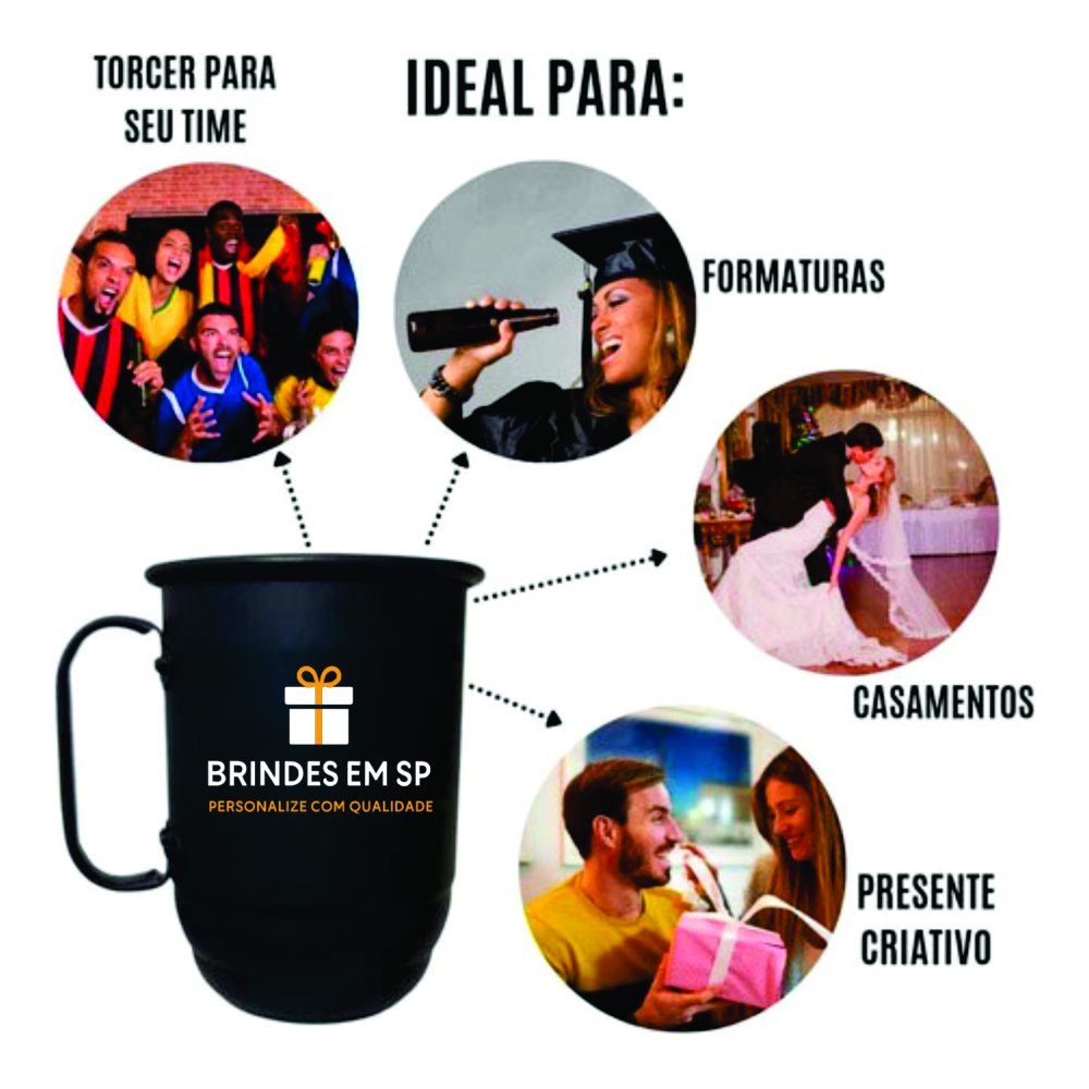 Caneca Alumínio Universitária Personalizada 850ml com Tirante